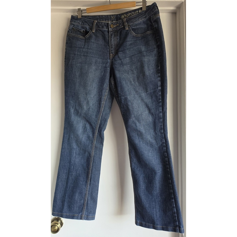 NY&C Women's Bootcut Leg Jeans Size 12 Tall Blue Solid Casual Denim Pants